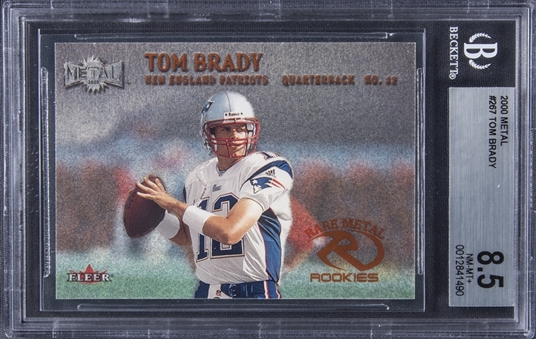 2000 Metal #267 Tom Brady Rookie Card - BGS NM-MT+ 8.5